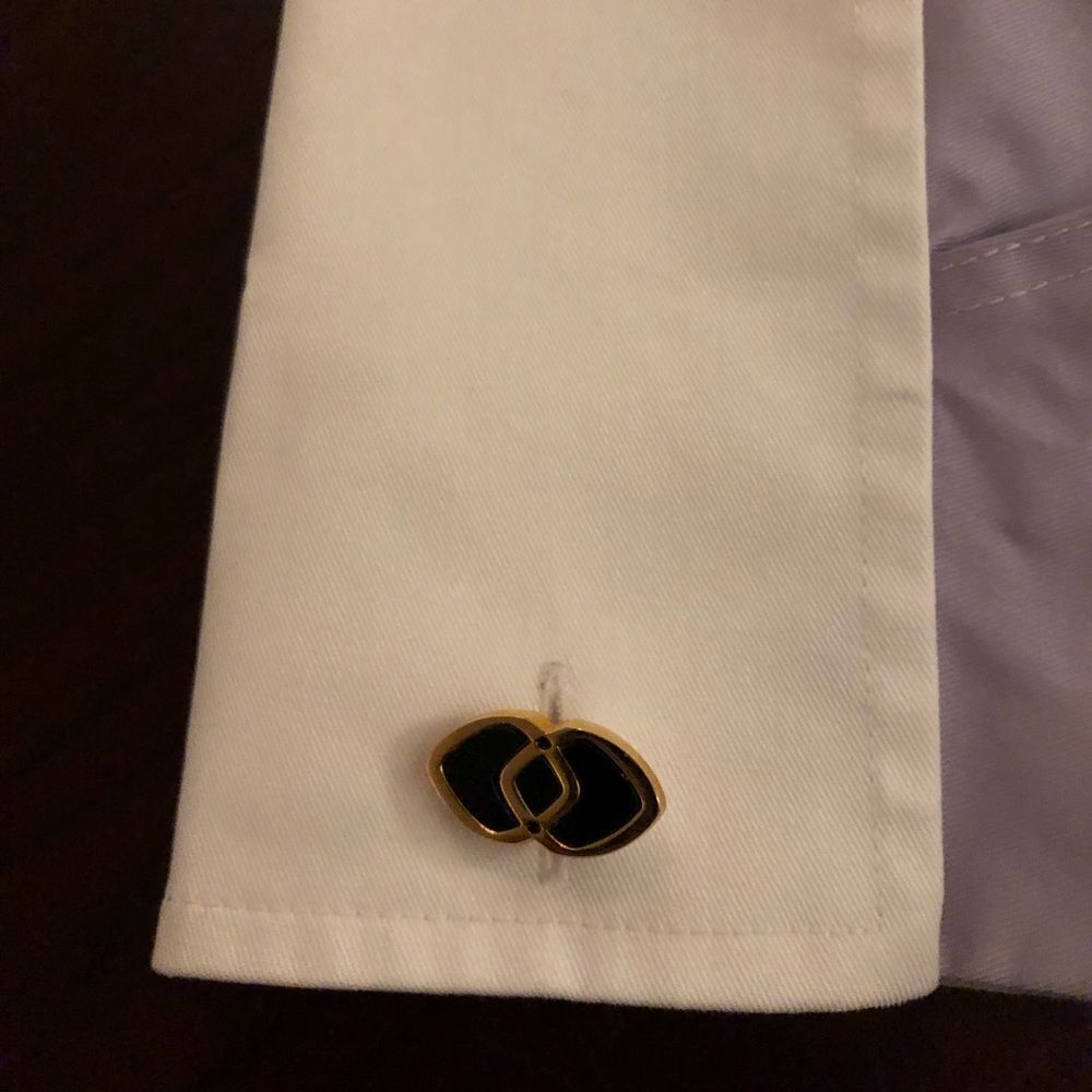 Vintage Cuff Links, Bullet Back in Gold/Black Onyx (imitation), Chanel l… - Picture 4 of 4